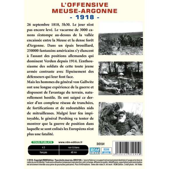 DVD - Film de  en DVD 1914-1918, la Première Guerre mondiale - L'offensive Meuse-Argonne - 1918