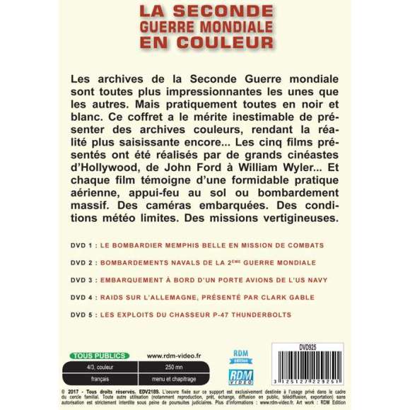 DVD - Film de  en DVD 1939-1945, la Seconde Guerre mondiale en couleur - 5 documentaires