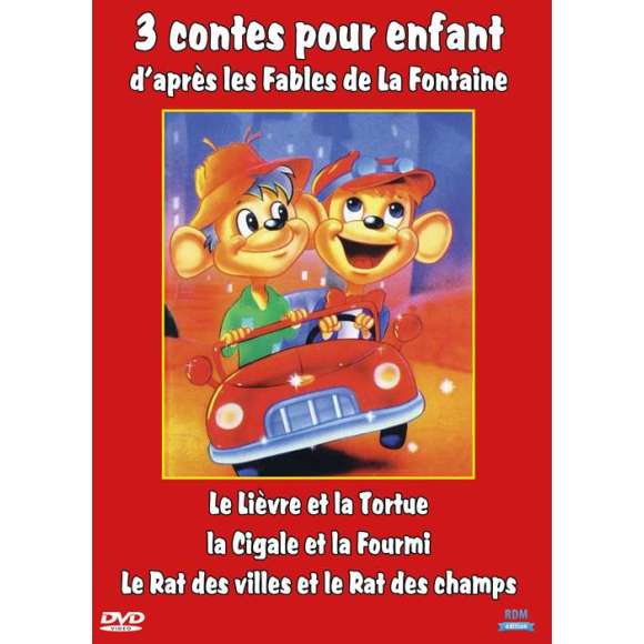 DVD - Film de  en DVD 3 contes pour enfant d'après les Fables de La Fontaine - Le Lièvre et la Tortue - La Cigale et la...