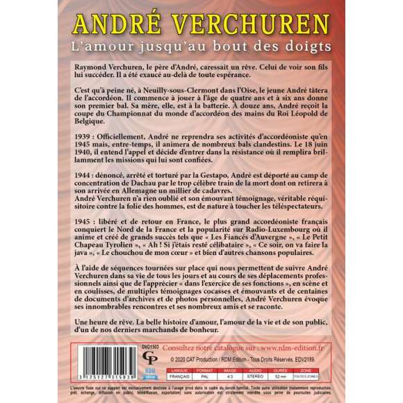DVD - Film de Armand Isnard en DVD André Verchuren - L'amour jusqu'au bout des doigts
