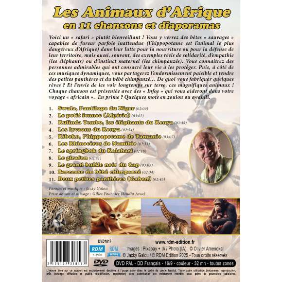 DVD - Film de Christiane Monney en DVD Animaux d'Afrique en 11 chansons et diaporamas (Les)