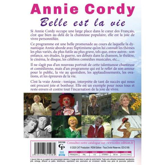 DVD - Film de Armand Isnard en DVD Annie Cordy - Belle est la vie
