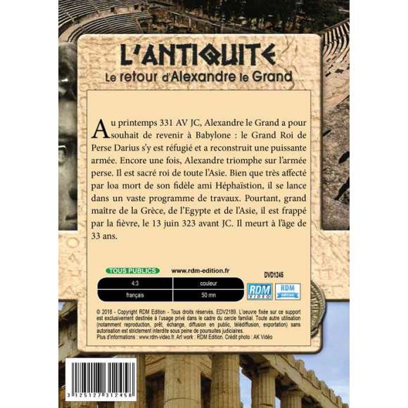 DVD - Film de  en DVD Antiquité (L') - Le retour d'Alexandre le Grand