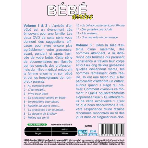 DVD - Film de  en DVD Bébé arrive - volume 1, 2 et 3 - bien-être pendant et après la grossesse + l'attente des pères