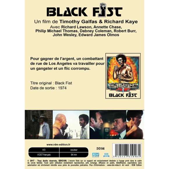 DVD - Film de Timothy Galfas, Richard Kaye en DVD Black Fist