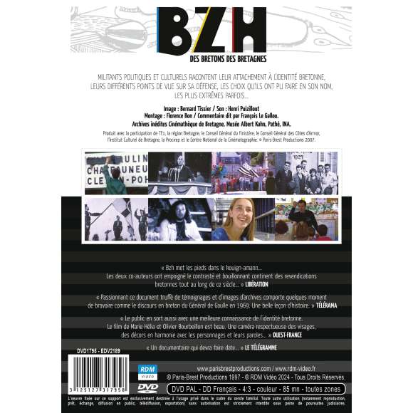 DVD - Film de Marie Hélia, Olivier Bourbeillon en DVD BZH, des Bretons, des Bretagnes