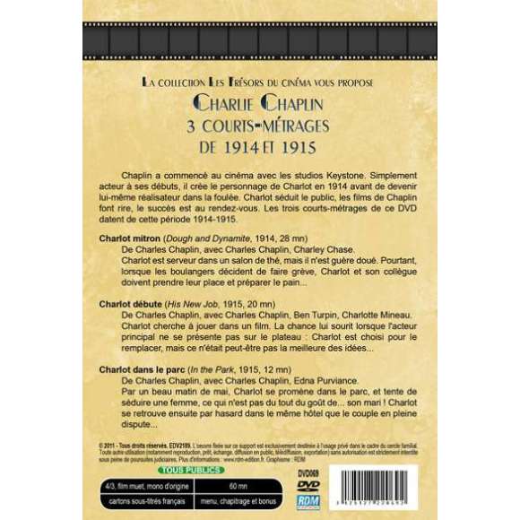 DVD - Film de Charles Chaplin en DVD Charlie Chaplin - Premiers courts-métrages - Volume 2 - 1914-1915