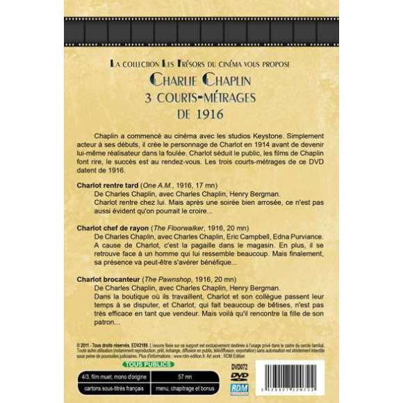 DVD - Film de Charles Chaplin en DVD Charlie Chaplin - Premiers courts-métrages - Volume 5 - 1916