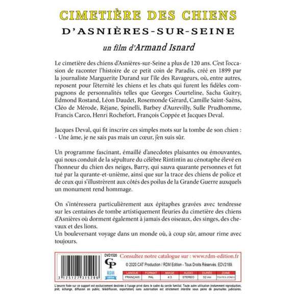 DVD - Film de Armand Isnard en DVD Cimetière des chiens d'Asnières-sur-Seine