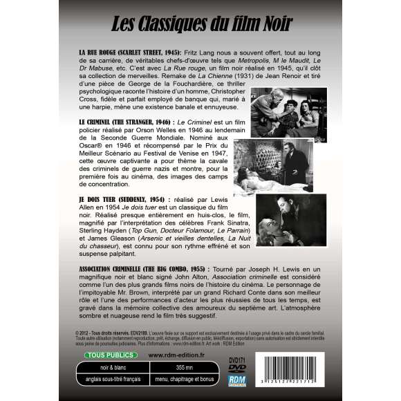 DVD - Film de Fritz Lang, Orson Welles, Lewis Allen, Joseph H. Lewis en DVD Classiques du Film Noir (Les) - La Rue rouge +...
