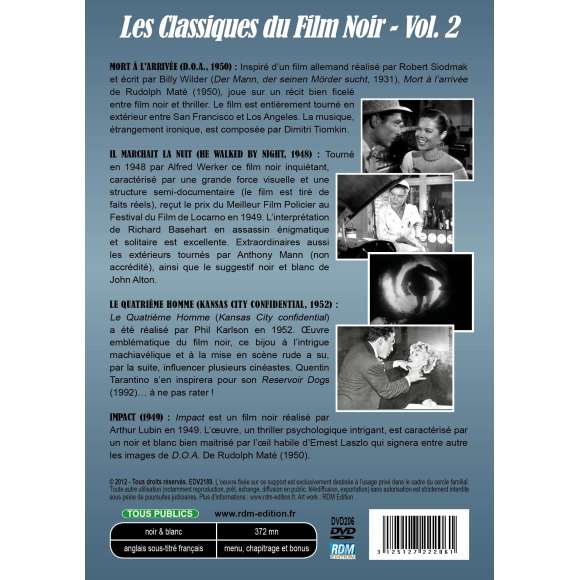 DVD - Film de Rudolph Maté, Alfred Werker, Phil Karlson, Arthur Lubin en DVD Classiques du Film Noir (Les) - Vol. 2 -...