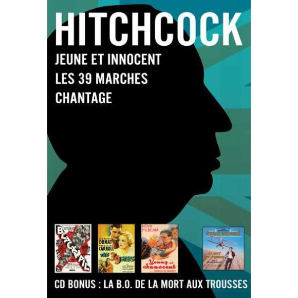 DVD - Film de Alfred Hitchcock en DVD Coffret Alfred Hitchcock 3 films + 1 CD - Chantage - Les 39 marches - Jeune et...