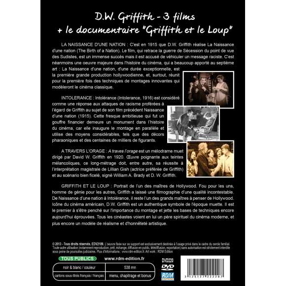DVD - Film de D.W. Griffith, Yannick Delhaye, Lillian Gish, Douglas Fairbanks en DVD Coffret D.W. Griffith - 3 films + 1...