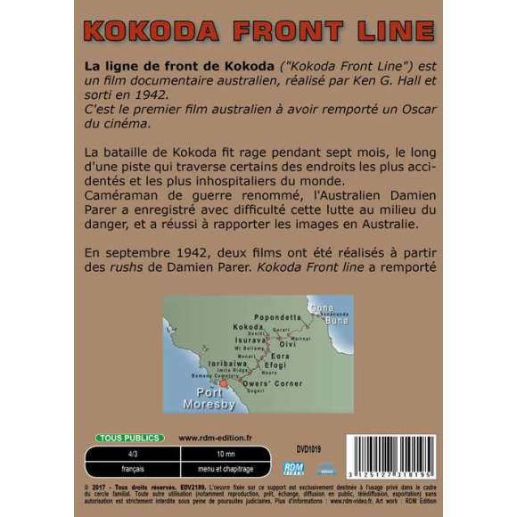 DVD - Film de Damien Parer en DVD Collection images d'archives militaires - La ligne de front de Kokoda