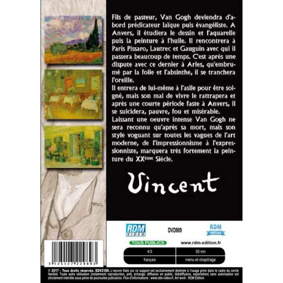 DVD - Film de  en DVD Collection les grands peintres - Vincent Van Gogh