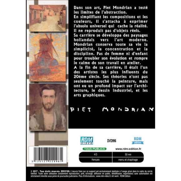 DVD - Film de  en DVD Collection les grands peintres - Piet Mondrian
