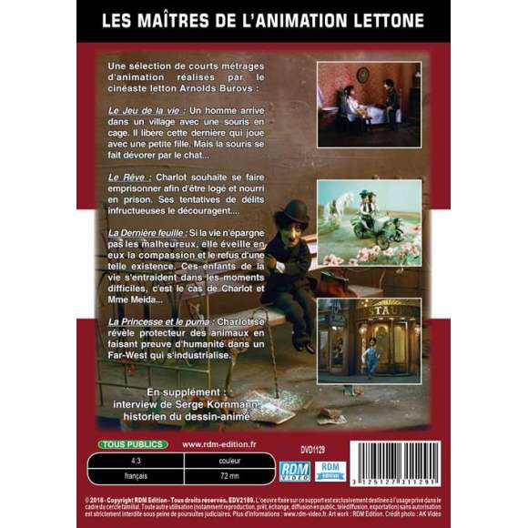 DVD - Film de Arnolds Burovs en DVD Collection les maîtres de l'animation lettone - Arnolds Burovs - Letton(ant) Charlot