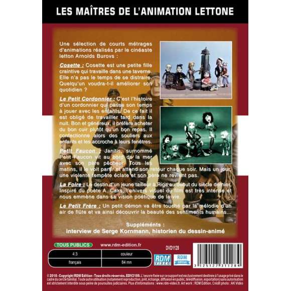 DVD - Film de Arnolds Burovs en DVD Collection les maîtres de l'animation lettone - Arnolds Burovs - Cosette et le petit...