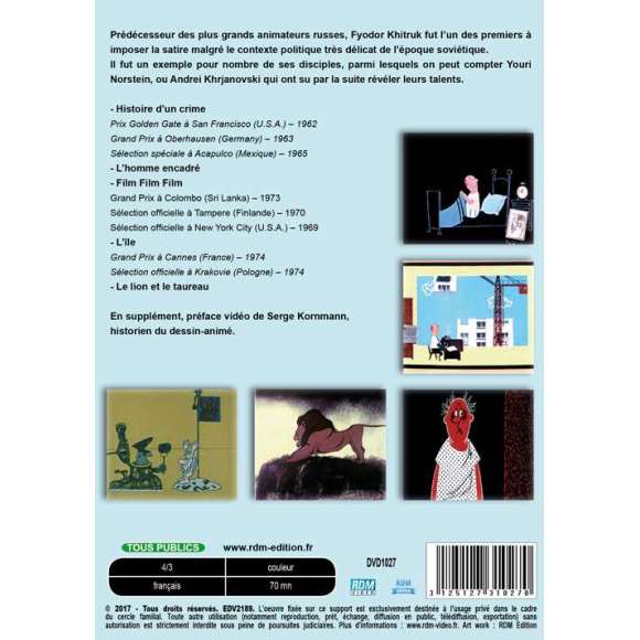 DVD - Film de Fyodor Khitruk en DVD Collection les maîtres de l'animation russe - Animatikc vol 3 - Fyodor Khitruk