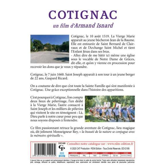 DVD - Film de Armand Isnard en DVD Cotignac - Collection "Lieux marials"