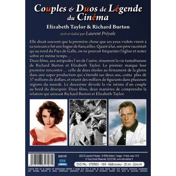 DVD - Film de Laurent Préyale en DVD Couples & Duos de Légende du Cinéma - Elizabeth Taylor & Richard Burton