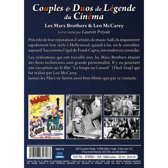 DVD - Film de Laurent Préyale en DVD Couples & Duos de Légende du Cinéma - Les Marx Brothers & Leo McCarey