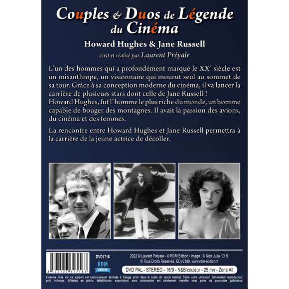 DVD - Film de Laurent Préyale en DVD Couples & Duos de Légende du Cinéma - Howard Hughes & Jane Russell