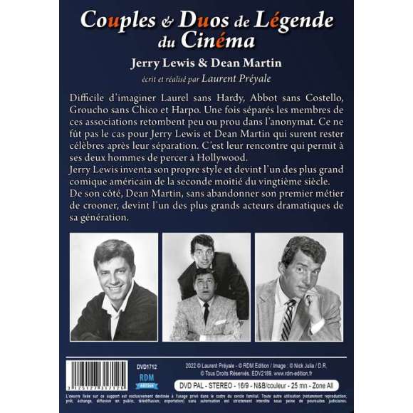 DVD - Film de Laurent Préyale en DVD Couples & Duos de Légende du Cinéma - Jerry Lewis & Dean Martin