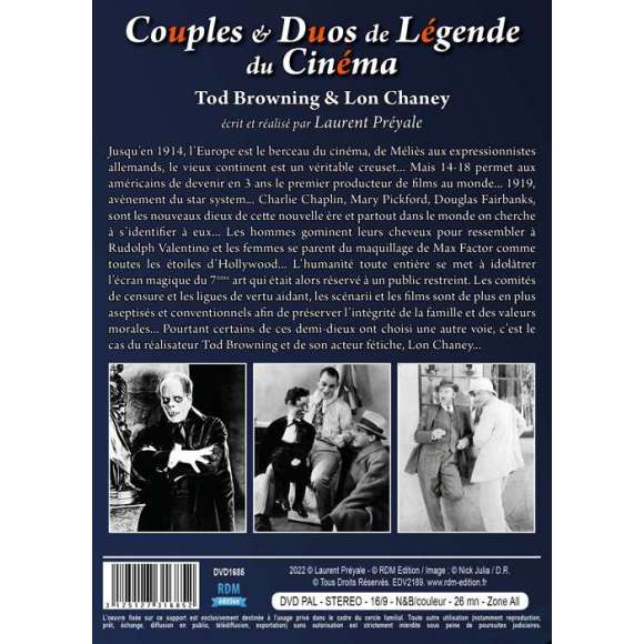 DVD - Film de Laurent Préyale en DVD Couples & Duos de Légende du Cinéma - Tod Browning & Lon Chaney