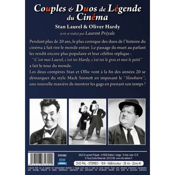 DVD - Film de Laurent Préyale en DVD Couples & Duos de Légende du Cinéma - Stan Laurel & Oliver Hardy