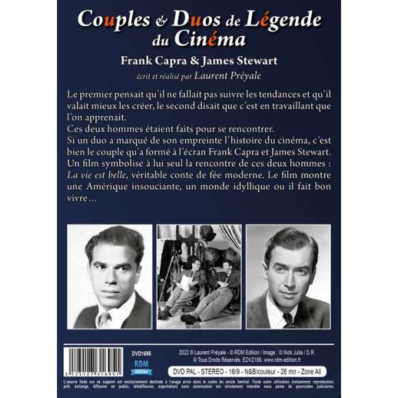 DVD - Film de Laurent Préyale en DVD Couples & Duos de Légende du Cinéma - Frank Capra & James Stewart