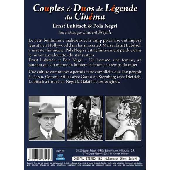 DVD - Film de Laurent Préyale en DVD Couples & Duos de Légende du Cinéma - Ernst Lubitsch & Pola Negri