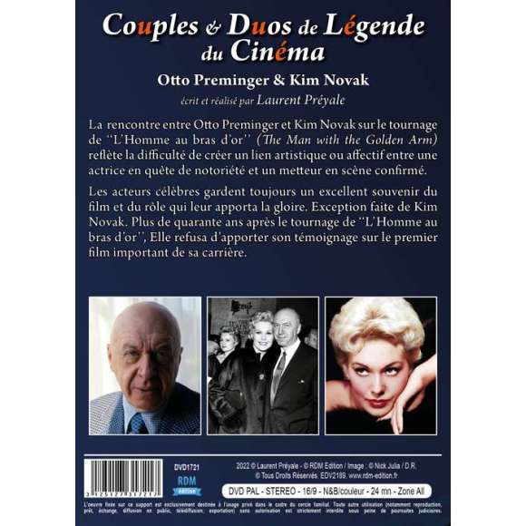 DVD - Film de Laurent Préyale en DVD Couples & duos de légende du cinéma - Otto Preminger & Kim Novak
