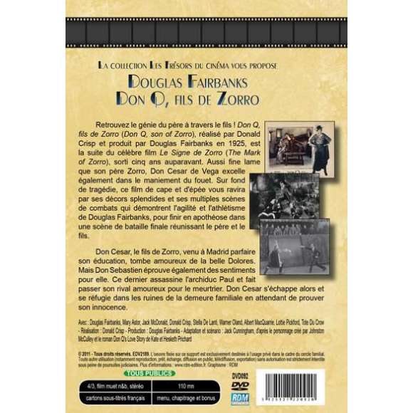 DVD - Film de Donald Crisp en DVD Don Q, fils de Zorro