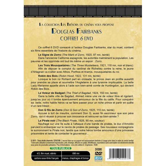 DVD - Film de Fred Niblo, Allan Dwan, Raoul Walsh, Donald Crisp, Albert Parker en DVD Douglas Fairbanks - Coffret 6 DVD, 6...