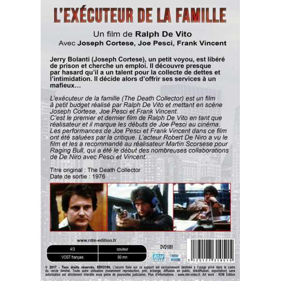 DVD - Film de Ralph De Vito en DVD Exécuteur de la famille (L')
