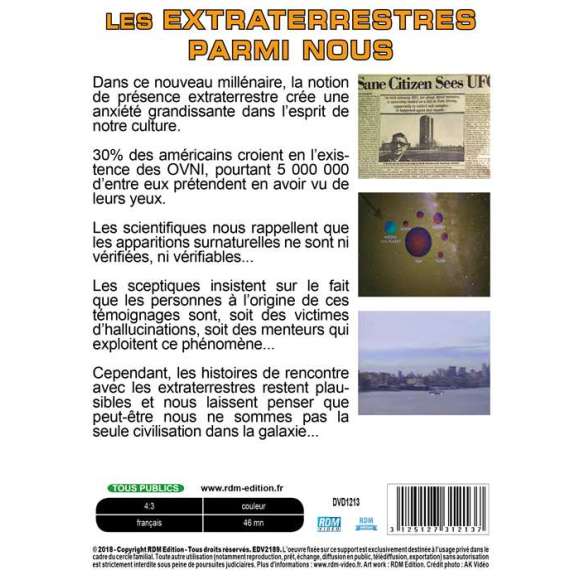 DVD - Film de  en DVD Extraterrestres parmi nous (Les)