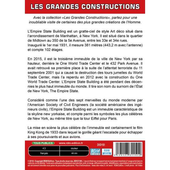 DVD - Film de  en DVD Grandes constructions (Les) - L'Empire State Building