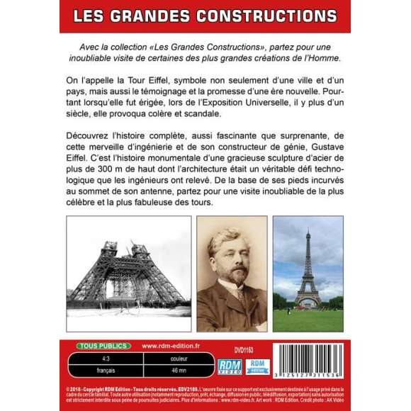DVD - Film de  en DVD Grandes constructions (Les) - La Tour Eiffel