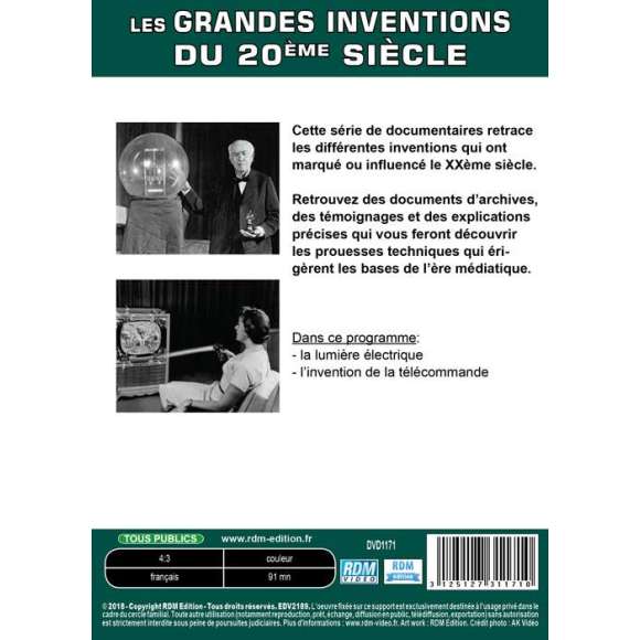 DVD - Film de  en DVD Grandes Inventions (Les) - Volume 4 - La lumière électrique - l'invention de la télécommande