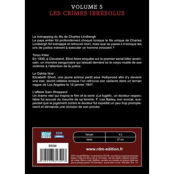 DVD - Film de  en DVD Grands Criminels (Les) - Volume 5 - Les crimes irrésolus