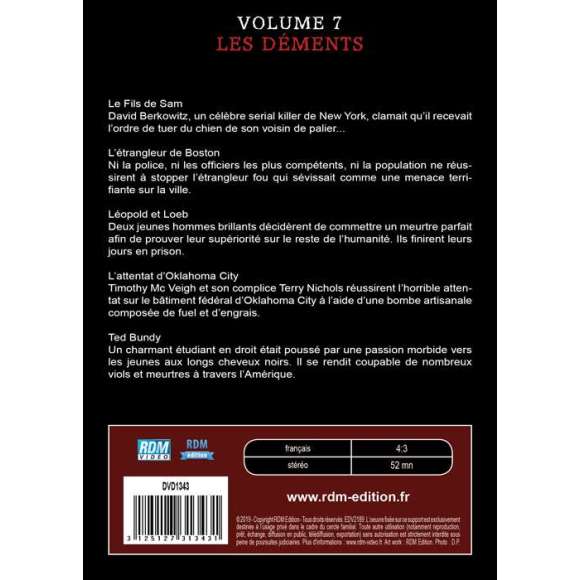 DVD - Film de  en DVD Grands Criminels (Les) - Volume 7 - Les déments