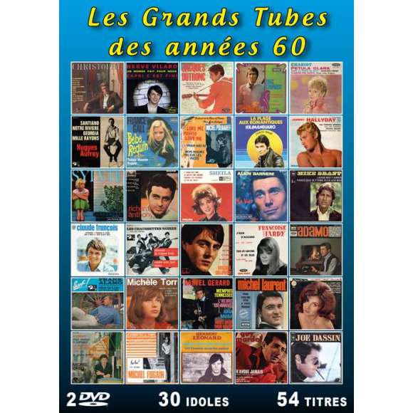 DVD - Film de  en DVD Grands Tubes des années 60 (Les) - 30 idoles - 54 titres