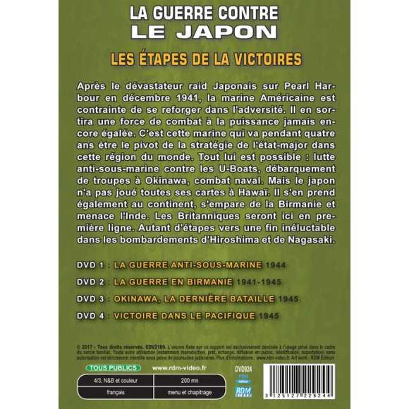 DVD - Film de  en DVD Guerre contre le Japon (La) - Volume 2 - Les Etapes de la victoire - Quatre documentaires