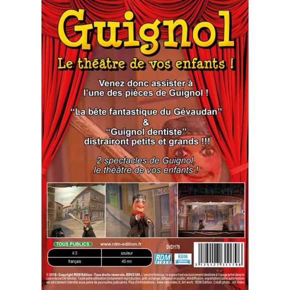 DVD - Film de  en DVD Guignol, le théâtre de vos enfants ! - 2 spectacles - La bête fantastique du Gévaudan - Guignol...