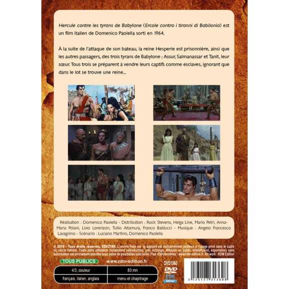 DVD - Film de Domenico Paolella en DVD Hercule contre les tyrans de Babylone - Les Classiques du Péplum