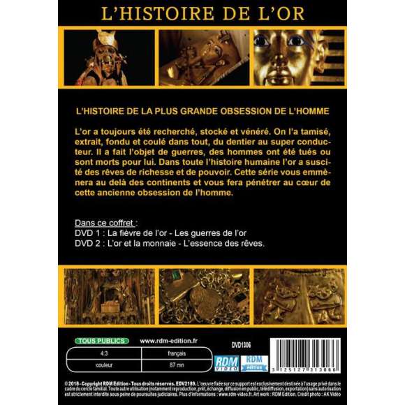 DVD - Film de  en DVD Histoire de l'or (L') - L'histoire de la plus grande obsession de l'homme