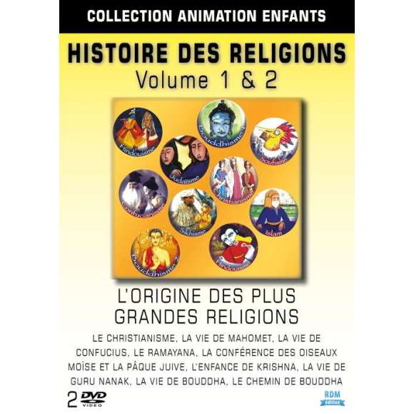 DVD - Film de  en DVD Histoire des Religions Volume 1 & 2 - L'origine des plus grandes religions en animation
