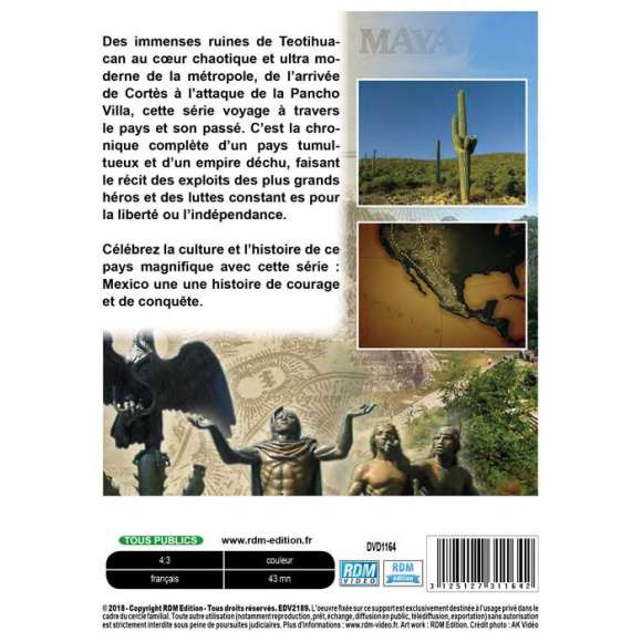 DVD - Film de  en DVD Histoire du Mexique (L') - Volume 2 - De la conquête de l'or à la révolution