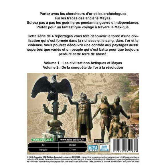 DVD - Film de  en DVD Histoire du Mexique (L') - Volume 1 & 2 - Les civilisations Aztèques et Mayas - De la conquête de...